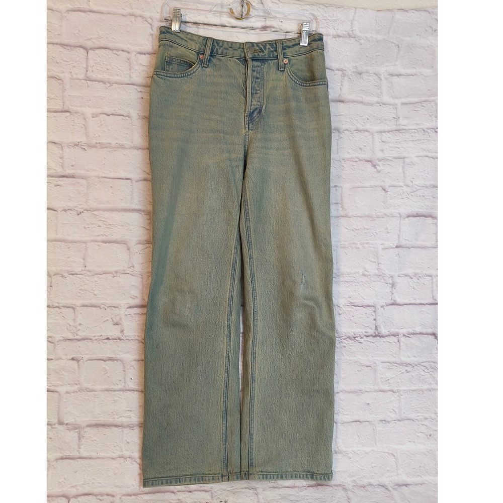 Oak + Fort High Waisted Straight Leg 5 Button Fly Jeans Light Wash Size 26